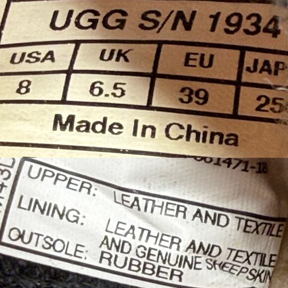 UGG Australia Gael Wedge Mule Clog Shoes size 8 Black Suede - Picture 15 of 16